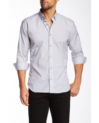 Jared Lang Striped Long Sleeve Semi Fitted Shirt