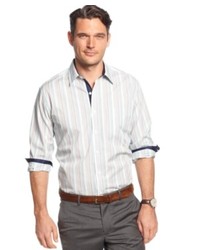 Tasso Elba Long Sleeve Humming Striped Shirt