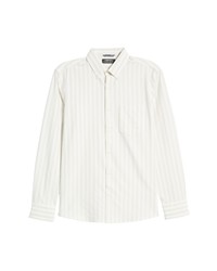 Nordstrom Trim Fit Inzaghi Stripe Tech Smart Button Up Shirt In Ivory  Grey Inzaghi Stripe At