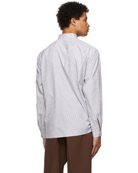Lemaire White Black Adjustable Twisted Shirt