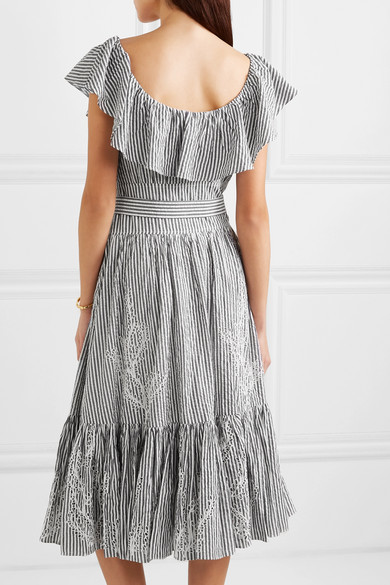 tory burch striped seersucker dress