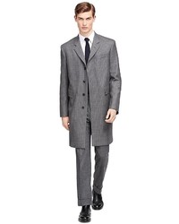Grey Vertical Striped Overcoat