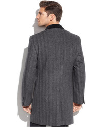 Tommy Hilfiger Grey Herringbone Overcoat
