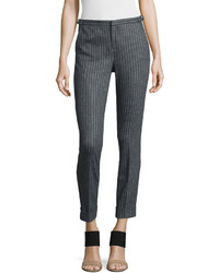Grey Vertical Striped Pants