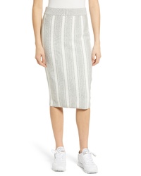 Grey Vertical Striped Pencil Skirt