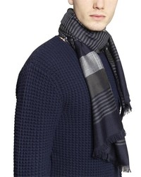 Salvatore Ferragamo Striped Wool Silk Cashmere Knit Scarf