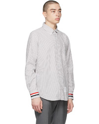 Thom Browne Grey Seersucker Stripe Shirt