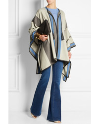 Talitha Striped Cashmere And Wool Blend Cape
