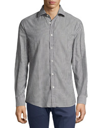 Ralph Lauren Striped Twill Cotton Shirt Graywhite