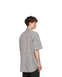 Balenciaga Black And Off White Stripe Short Sleeve Shirt