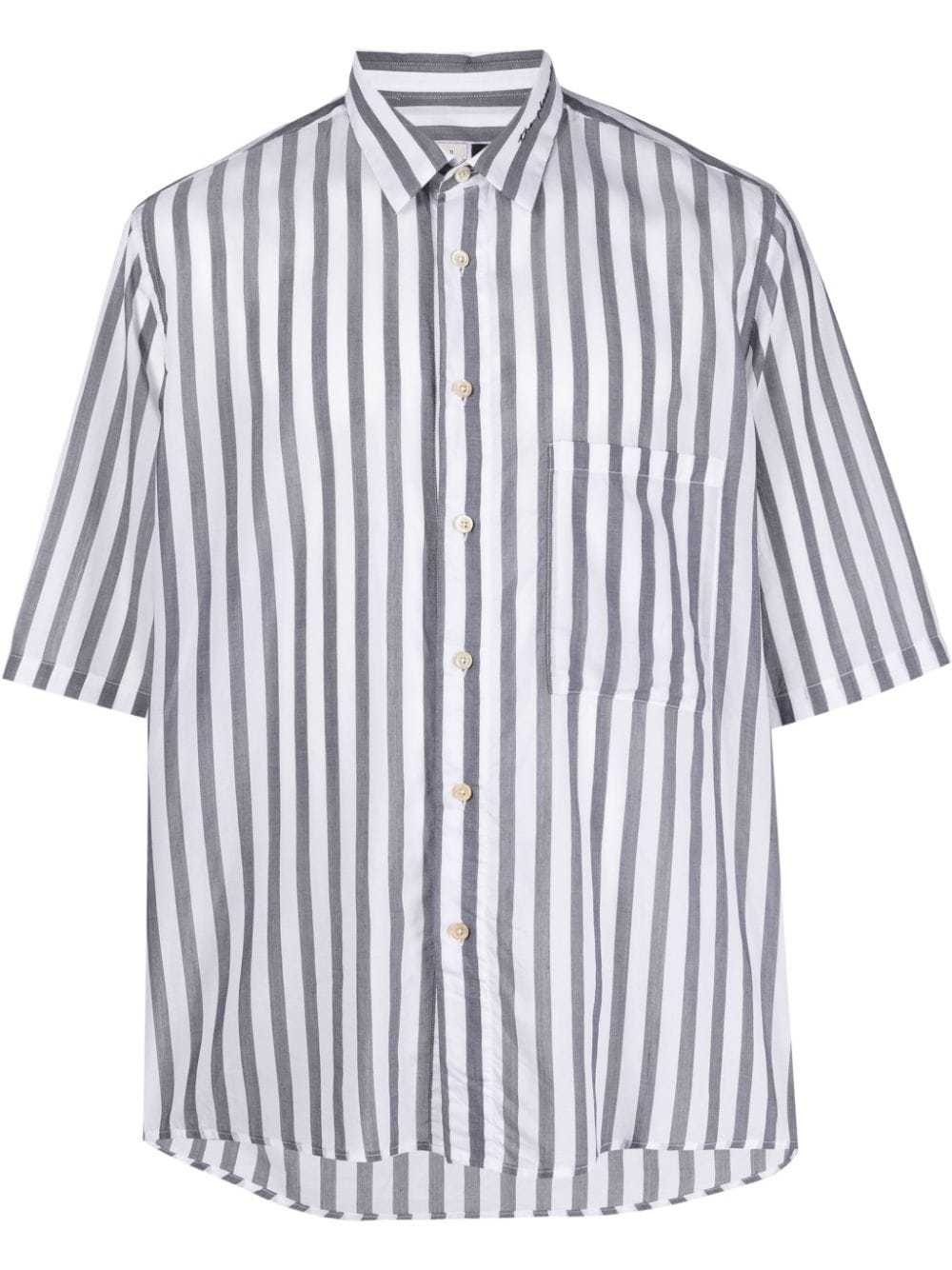 Low Brand Collar Embroidered Striped Shirt, $94 | farfetch.com | Lookastic