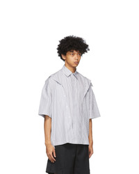 Feng Chen Wang Grey And White Stripe Layered Shirt