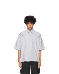 Feng Chen Wang Grey And White Stripe Layered Shirt