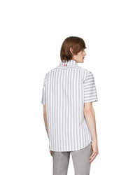 Thom Browne Grey And White University Stripe Shirt