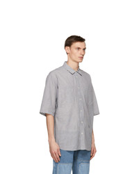 Isabel Marant Grey Striped Jarlow Short Sleeve Shirt