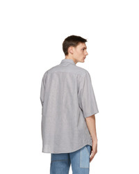 Isabel Marant Grey Striped Jarlow Short Sleeve Shirt