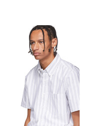 Thom Browne Grey Striped Short Sleeve Shirt