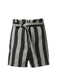 Grey Vertical Striped Shorts