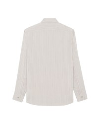 Saint Laurent Striped Silk Long Sleeve Shirt