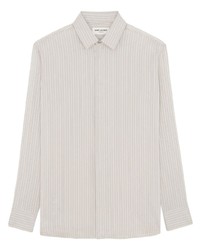 Saint Laurent Striped Silk Long Sleeve Shirt