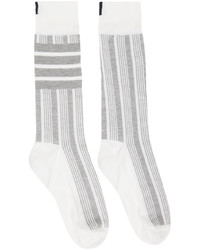 Grey Vertical Striped Socks