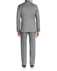 Saks Fifth Avenue Trim Fit Pinstripe Wool Silk Suit