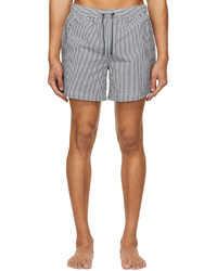 Grey Vertical Striped Swim Shorts
