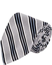 Barneys New York Diagonal Stripe Neck Tie White