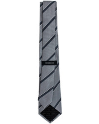 Versace Multi Stripe Silk Tie Graywhite