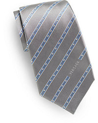 Versace Dotted Stripe Silk Tie