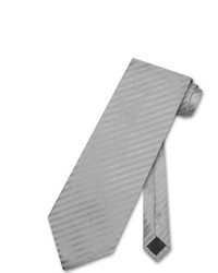 Vesuvio Napoli Silver Grey Striped Necktie Handkerchief Matching Neck ...