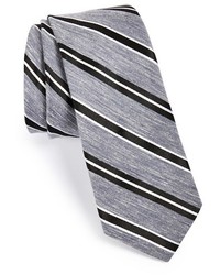 Wrk Stripe Linen Silk Tie