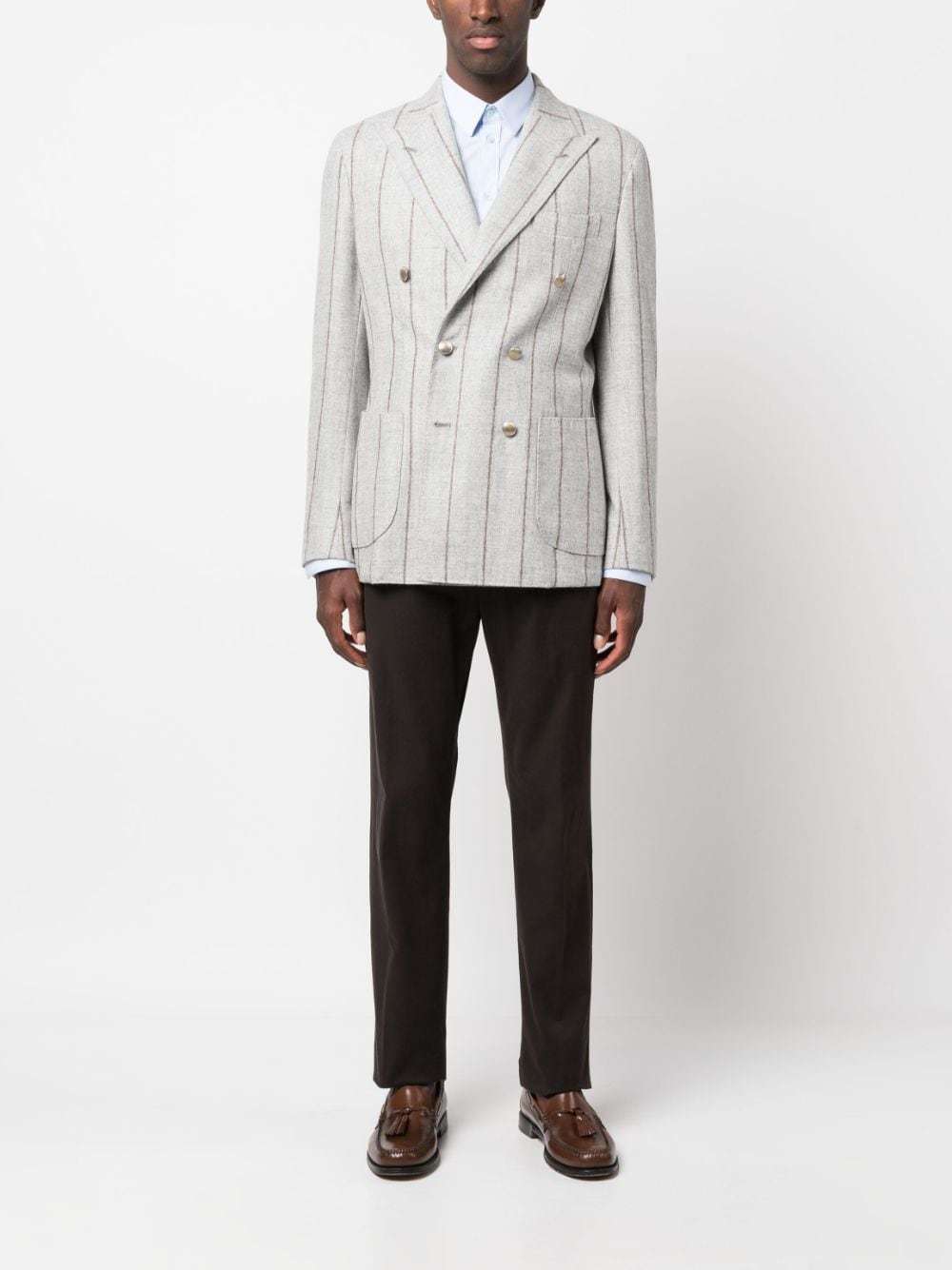 GABO NAPOLI Striped Wool Blend Blazer, $1,471 | farfetch.com | Lookastic