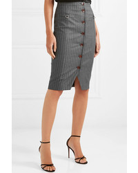 Altuzarra Pinstriped Wool Blend Pencil Skirt