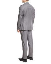 Armani Collezioni Striped Wool Two Piece Suit Gray