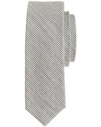 Grey Vertical Striped Wool Tie
