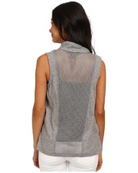 DKNY Jeans Mesh Back Draped Cozy Vest