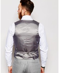 Asos Brand Slim Fit Vest In 100% Linen
