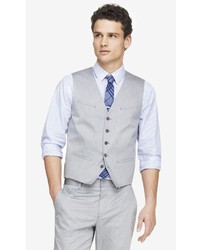 Express Light Gray Oxford Cloth Suit Vest