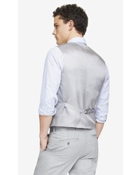 Express Light Gray Oxford Cloth Suit Vest
