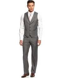 Alfani Mid Grey Stepweave Slim Fit Vest