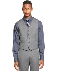 Ryan Seacrest Distinction Grey Tweed Slim Fit Vest