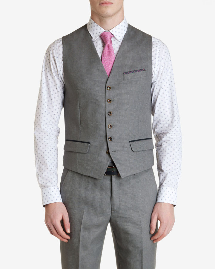 patterned suit vest