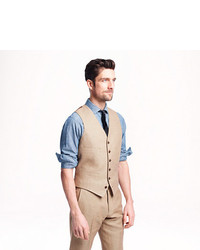 Ludlow Suit Vest In Italian Linen Cotton