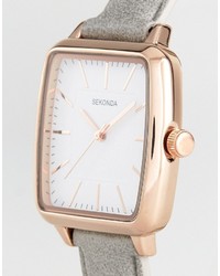 Sekonda 2451 Square Faux Leather Watch In Gray