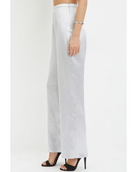 Forever 21 Contemporary Textured Satin Wide Leg Pants