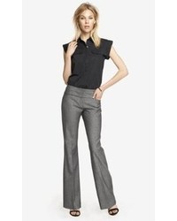 Express Light Tweed Wide Waistband Flare Editor Pant