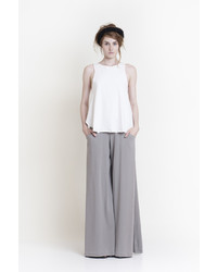 Gaffer And Fluf Gray Wide Leg Cotton Trousers
