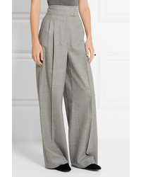 Barbara Casasola Stretch Cashmere And Wool Blend Wide Leg Pants Gray