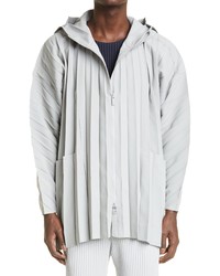 Homme Plissé Issey Miyake Edge Water Repellent Pleated Jacket In Gray At Nordstrom